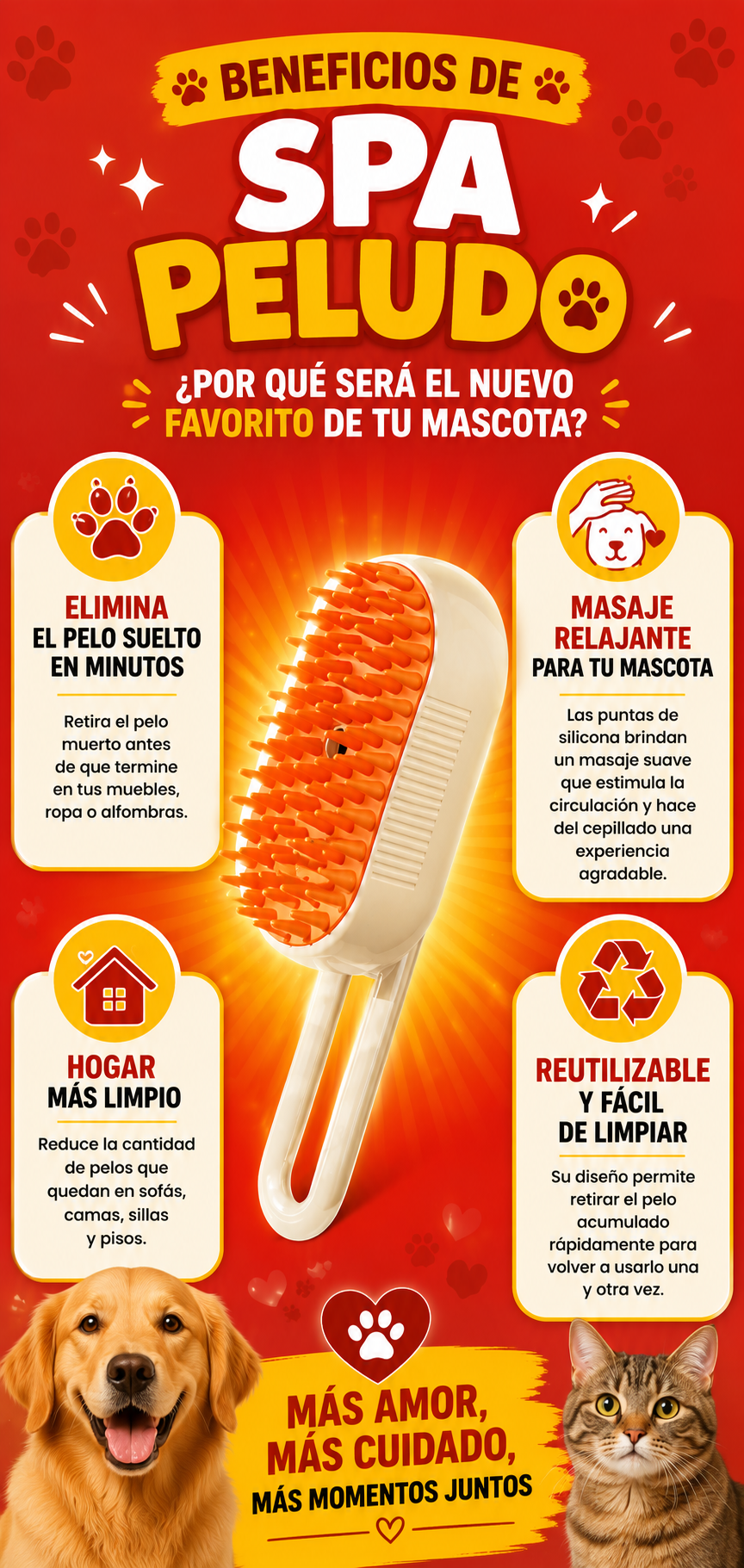 PROMO 2X1 Cepillo Mascota Vapor PetVapor