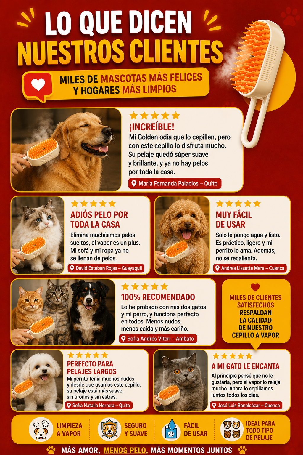 PROMO 2X1 Cepillo Mascota Vapor PetVapor
