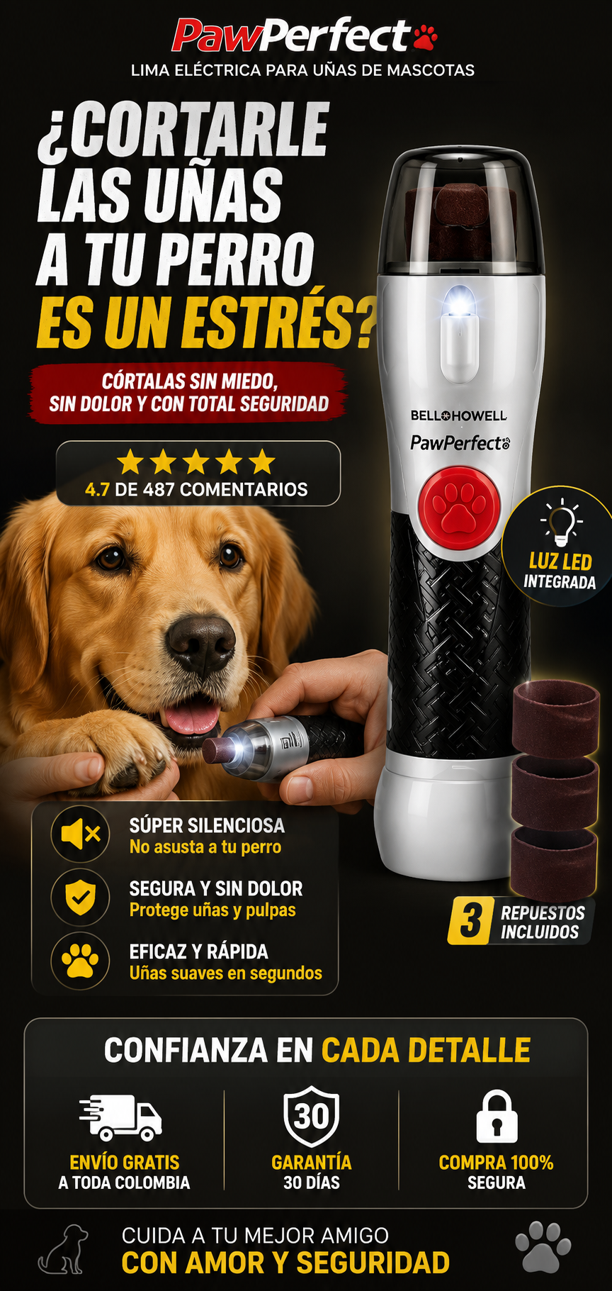 cortador de uñas para mascotas